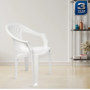 Simple Plastic Chair In White Color