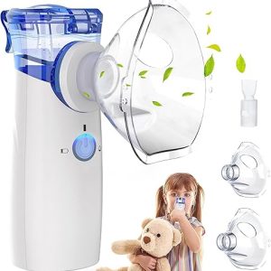 Nebulizer - Ultrasonic Portable Nebulizer - Rechargeable 3 Modes for Adults/Kids, Respiratory Problems, Fast-Acting Home & Travel Use