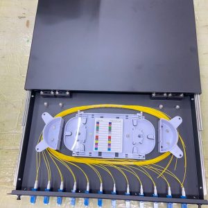 24C Fiber Optic Patch Panel | 12 LC Duplex Adapters + 24 LC Pigtails | Rack Mount Fiber Distribution Panel