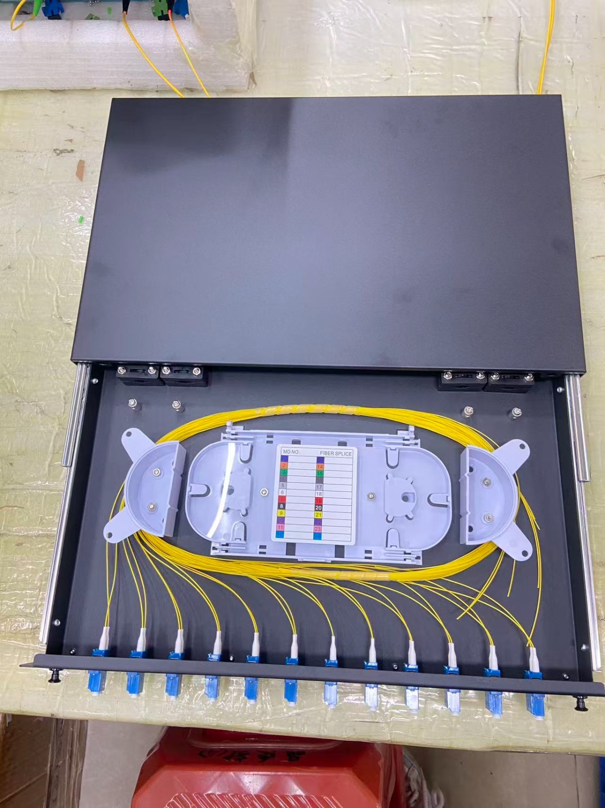 24C Fiber Optic Patch Panel | 12 LC Duplex Adapters + 24 LC Pigtails | Rack Mount Fiber Distribution Panel