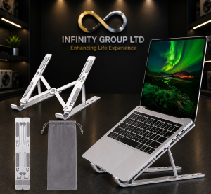 PORTABLE LAPTOP STAND - Adjustable & Foldable Stand.