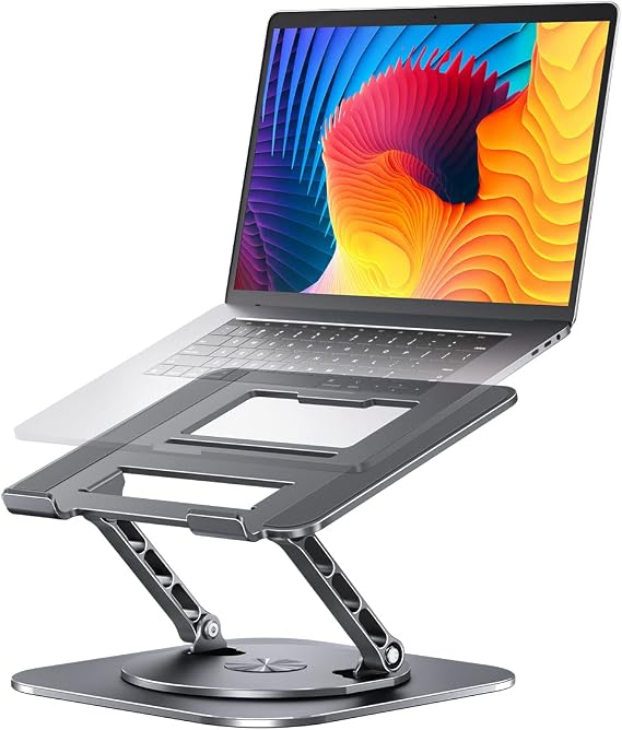 Best AOEVI Adjustable Laptop Stand – 360° Rotating, Foldable Aluminum Desk Stand for 10–16" Laptops