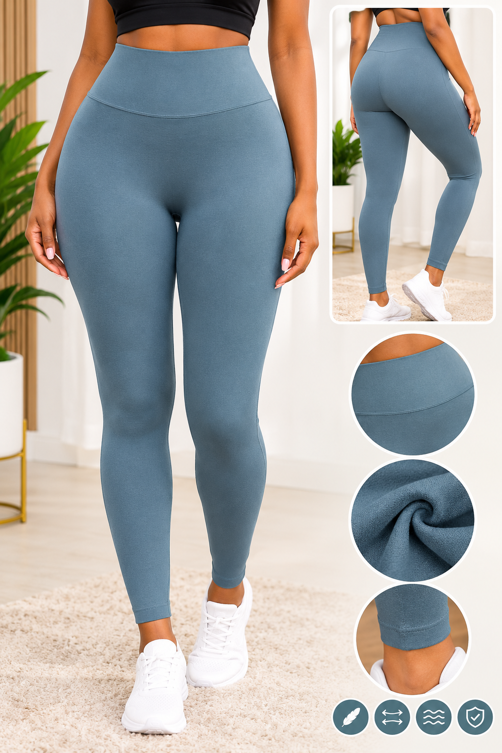 High-Waist Stretch Yoga Leggings – Soft & Comfortable Different colors(Kola)
