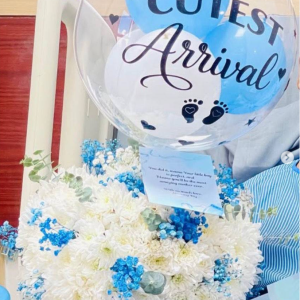 Baby Boy Diaper Bouquet Gift Set – Blue Newborn Baby Shower Gift