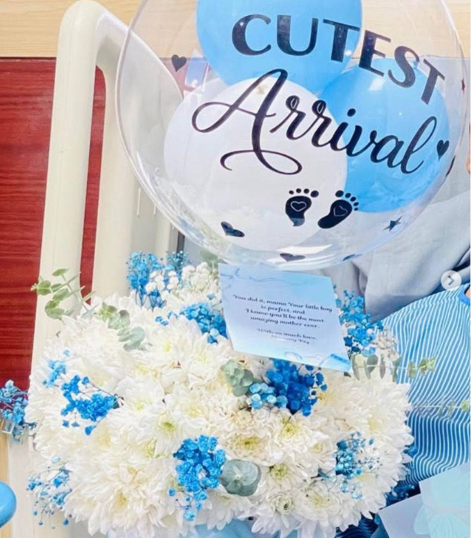 Baby Boy Diaper Bouquet Gift Set – Blue Newborn Baby Shower Gift