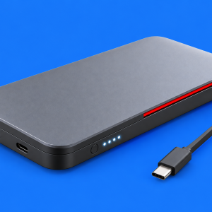 Lenovo Go USB-C Laptop Power Bank 20,000mAh – Dual USB-C, USB-A, Storm Grey & Black