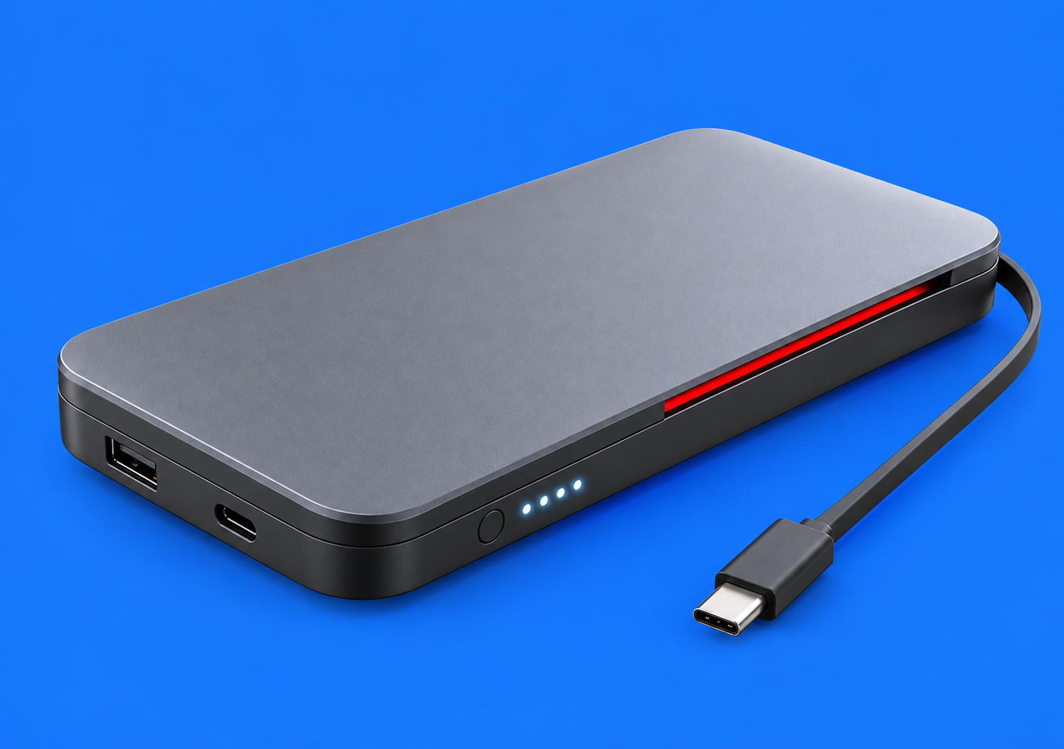 Lenovo Go USB-C Laptop Power Bank 20,000mAh – Dual USB-C, USB-A, Storm Grey & Black